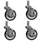 Bk Resources 5-inch Pop-In Stem Casters, NSF, Polyurethane Wheels, 2 Brake, 300lb Cap, Acid Resistant, 4PK 5SBR-1ST-PLY-PS4 - alternate 1